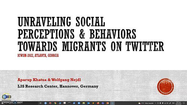 Unraveling Social Perceptions & Behaviors towards Migrants on Twitter