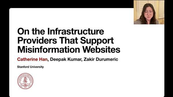 On the Infrastructure Providers that Support Misinformation Websites