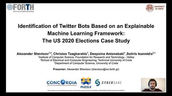 Identification of Twitter Bots Based on an Explainable Machine Learning Framework: The US 2020 Elections Case Study