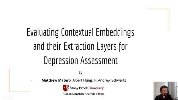 Understanding BERT's Mood: The Role of Contextual-Embeddings as User-Representations for Depression Assessment