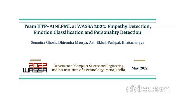Team IITP-AINLPML at WASSA 2022: Empathy Detection, Emotion Classification and Personality Detection