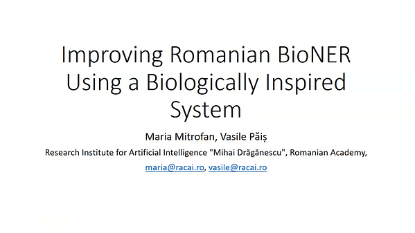 Improving Romanian BioNER Using a Biologically Inspired System