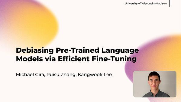 Debiasing Pre-Trained Language Models via Efficient Fine-Tuning