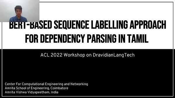 BERT-Based Sequence Labelling Approach for Dependency Parsing in Tamil