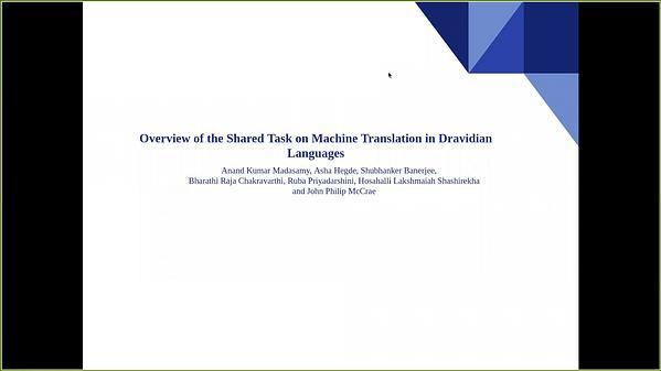 Overview of the Shared Task on Machine Translation in Dravidian Languages
