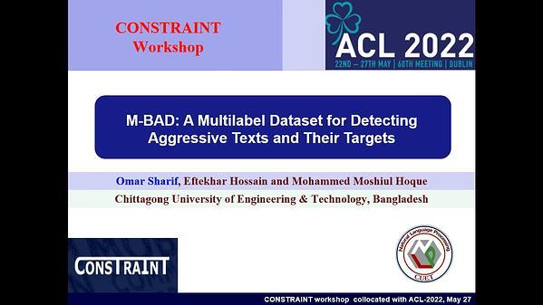 M-BAD: A Multilabel Dataset for Detecting Aggressive Texts and Their Targets