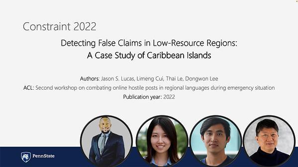 Detecting False Claims in Low-Resource Regions: A Case Study of Caribbean Islands