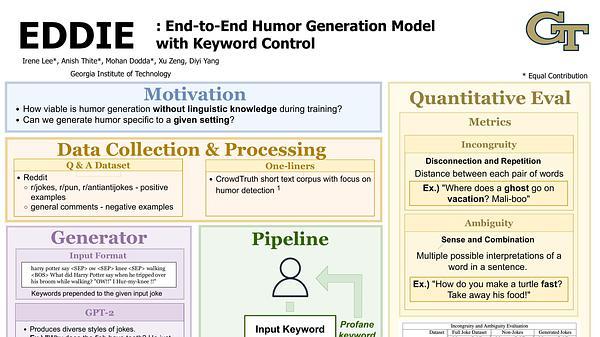 EDDIE : End-to-End Humor Generation Model with Keyword Control