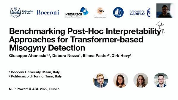 Benchmarking Post-Hoc Interpretability Approaches for Transformer-based Misogyny Detection