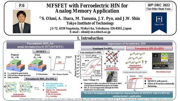 MFSFET with Ferroelectric HfN for Analog Memory Application