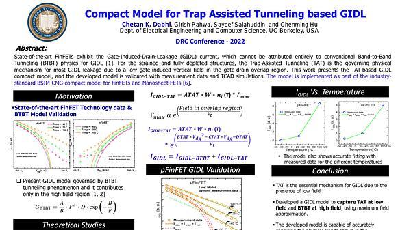 Compact Model for Trap Assisted Tunneling based GIDL