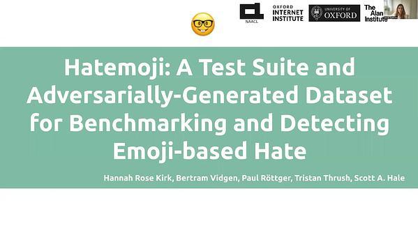 Hatemoji: A Test Suite and Adversarially-Generated Dataset for Benchmarking and Detecting Emoji-Based Hate