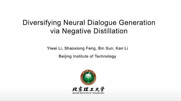 Diversifying Neural Dialogue Generation via Negative Distillation