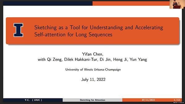 Sketching as a Tool for Understanding and Accelerating Self-attention for Long Sequences