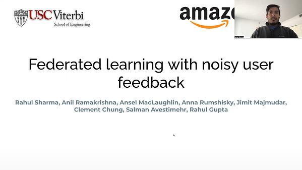 Federated Learning with Noisy User Feedback