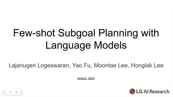 Few-shot Subgoal Planning with Language Models