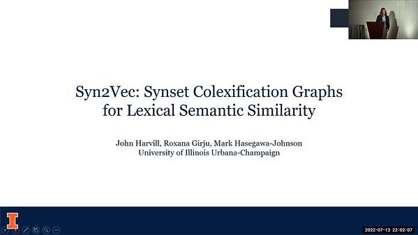 Syn2Vec: Synset Colexification Graphs for Lexical Semantic Similarity