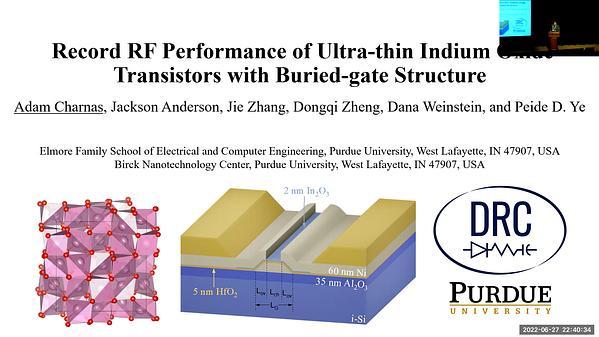 Record RF Performance of Ultra-thin Indium Oxide Transistors with Buried-gate Structure