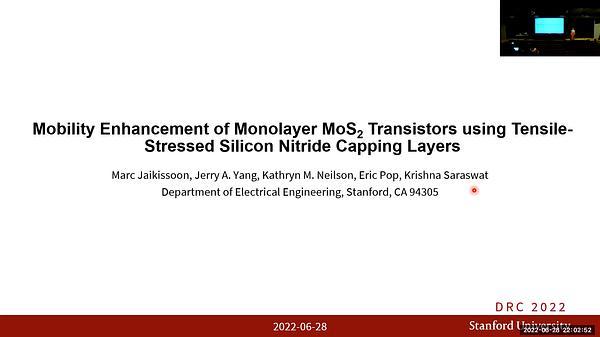 Mobility Enhancement of Monolayer MoS2 Transistors using Tensile-Stressed Silicon Nitride Capping Layers