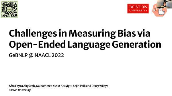 Challenges in Measuring Bias via Open-Ended Language Generation