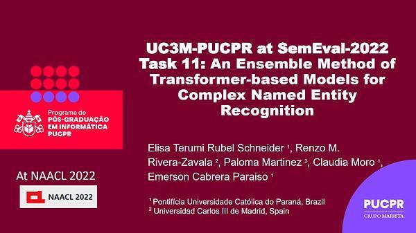 UC3M-PUCPR at SemEval-2022 Task 11: An Ensemble Method of Transformer-based Models for Complex Named Entity Recognition