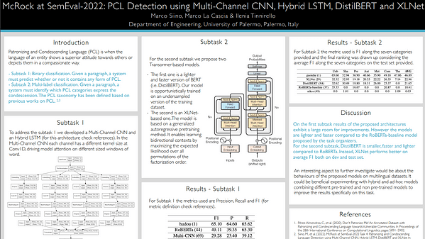 McRock at SemEval-2022: PCL Detection using Multi-Channel CNN, Hybrid LSTM, DistilBERT and XLNet