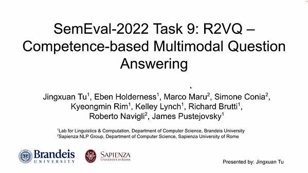 R2VQ – Competence-based Multimodal Question Answering