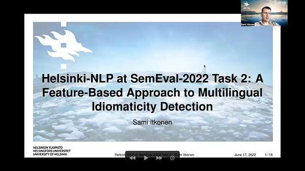 Helsinki-NLP at SemEval-2022 Task 2: A Feature-Based Approach to Multilingual Idiomaticity Detection