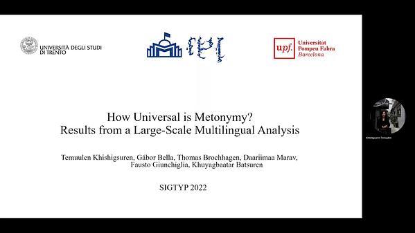 How Universal is Metonymy? Results from a Large-Scale Multilingual Analysis