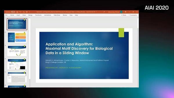 Application and Algorithm: Maximal Motif Discovery for Biological Data in a Sliding Window
