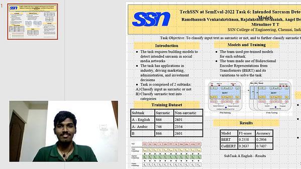 TechSSN at SemEval-2022 Task 6: Intended Sarcasm Detection using Transformer Models