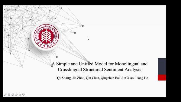 A Simple and Unified Model for Monolingual and Crosslingual Structured Sentiment Analysis