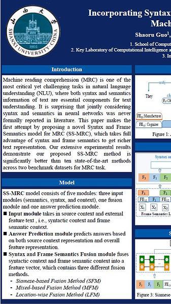 Incorporating Syntax and Frame Semantics in Neural Network for Machine Reading Comprehension