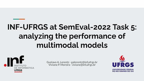 INF-UFRGS at SemEval-2022 Task 5: analyzing the performance of multimodal models