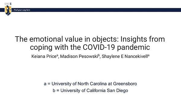 The emotional value in objects: Insights from coping with the COVID-19 pandemic