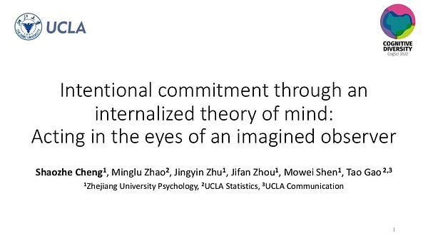 Intentional commitment through an internalized theory of mind: Acting in the eyes of an imagined observer
