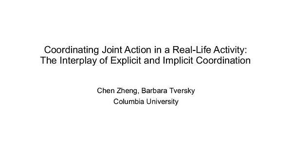 Explicit and Implicit Coordination of Joint Action