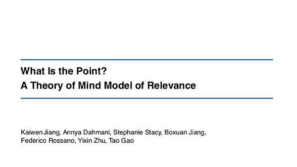 What Is the point? a Theory of Mind Model of Relevance