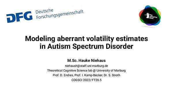 Modeling aberrant volatility estimates in Autism Spectrum Disorder