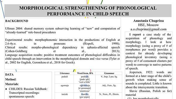 Morphological Strengthening of Phonological Performance in Child Speech