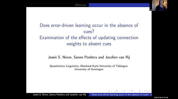 Does error-driven learning occur in the absence of cues? Examination of the effects of updating connection weights to absent cues
