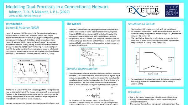 Modelling Dual-Processes in a Connectionist Network