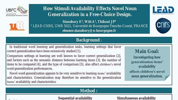 How Stimuli Availability Effects Novel Noun Generalization in a Free-Choice Design.