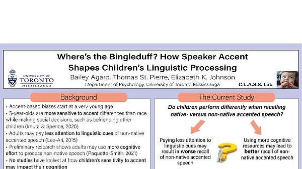 Where's the Bingleduff? How speaker accent shapes children's linguistic processing
