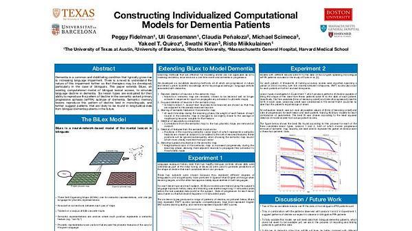 Constructing Individualized Computational Models for Dementia Patients