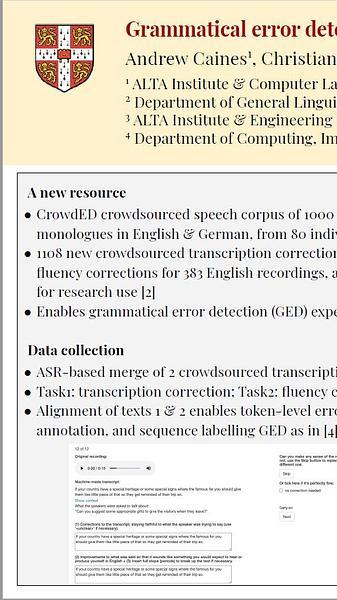 Grammatical error detection in transcriptions of spoken English