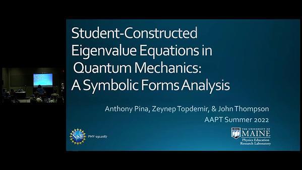 Student-Constructed Eigenvalue Equations in Quantum Mechanics: A Symbolic Forms Analysis