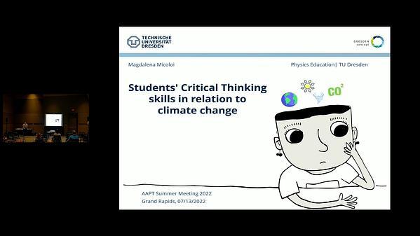 Students' critical thinking skills in relation to climate change