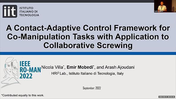A Contact-Adaptive Control Framework for Co-Manipulation Tasks with Application to Collaborative Screwing