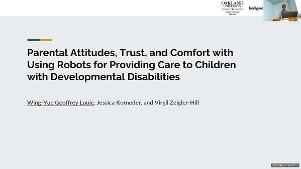 Parental Attitudes, Trust, and Comfort with Using Robots for Providing Care to Children with Developmental Disabilities